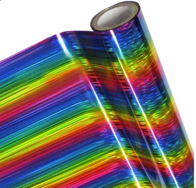 Papel Foil Holográficos Luminos Arcoiris Cepillado