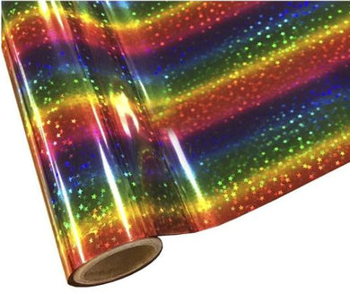 Papel Foil Holográficos Luminos Arcoiris Estrella