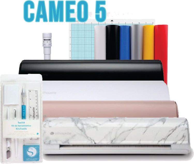 Nuevo Silhouette Cameo 5 Blanca/  Negra / Rosa / Marmol Paquete Viniles y Herramientas / 8453