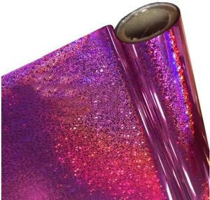 Papel Foil Holográficos Luminos Arco Iris Rosa Oro