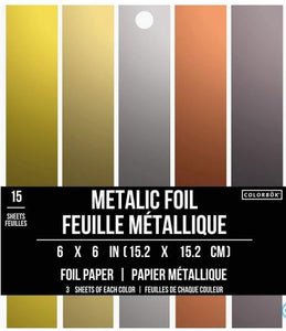 PAPEL FOIL METÁLICO 6X6 PULG 15PZAS | 74038-BL