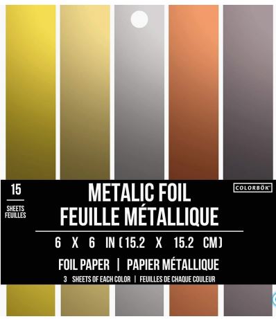 PAPEL FOIL METÁLICO 6X6 PULG 15PZAS | 74038-BL