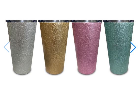 PAQUETE 4 TERMOS CONICOS GLITTER SUBLIMARTS DE ACERO INOX