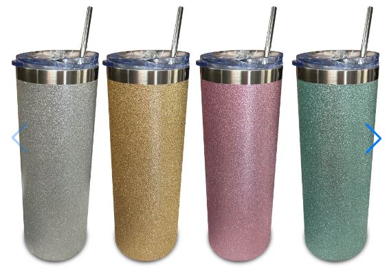 PAQUETE 4 TERMOS GLITTER SUBLIMARTS DE ACERO INOX 7.3 X 20.3