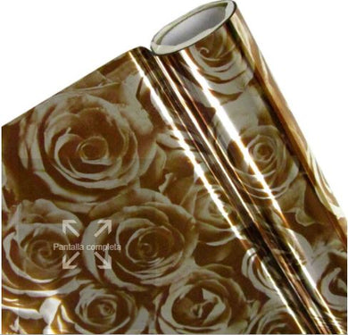 Papel Foil Holográficos Luminos Rosas Cafe