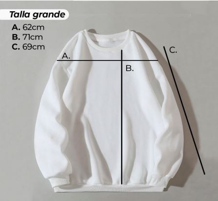 SUDADERA BLANCA B SICA PARA SUBLIMAR UNISEX