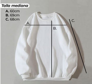 SUDADERA BLANCA BÁSICA PARA SUBLIMAR UNISEX