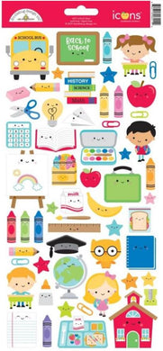 CALCOMANÍAS DECORATIVAS ICONS STICKERS SCHOOL DAYS DOODLEBUG