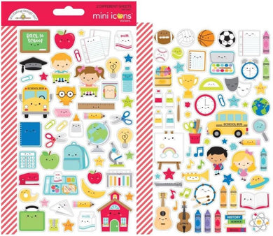 CALCOMANÍAS DECORATIVAS MINI ICONS SCHOOL DAYS STICKERS DOODLEBUG