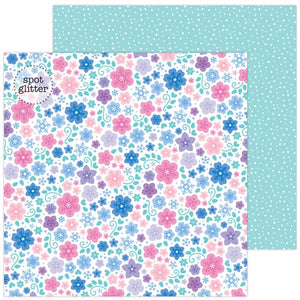 CARTULINA DOBLE VISTA 1 HOJA DE 12" X 12" SNOW FLOWERS DOODLEBUG