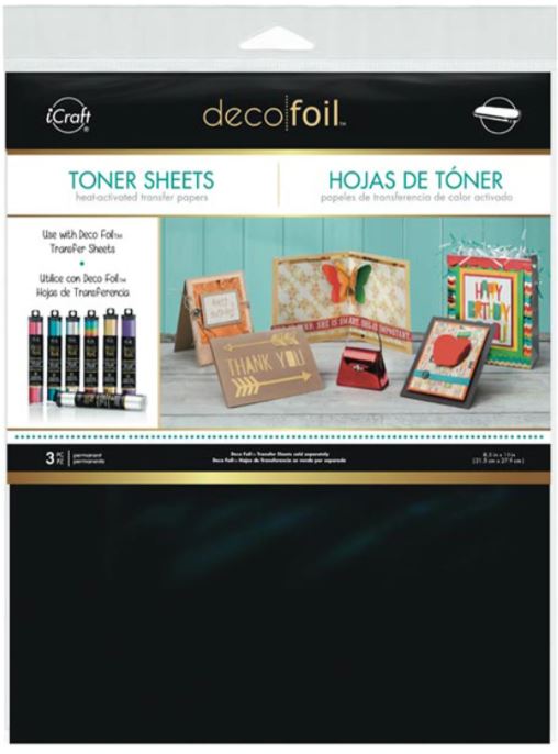 3 Hojas Toner Deco Foil 8.5 x 11 pulgadas