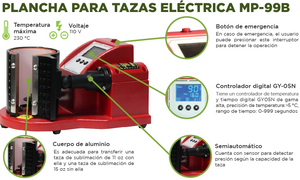 Plancha Eléctrica para Tazas MP-99B