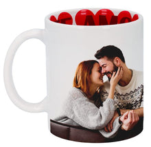 Cargar imagen en el visor de la galería, TAZA BLANCA 11OZ. INTERIOR CORAZONES TE AMO