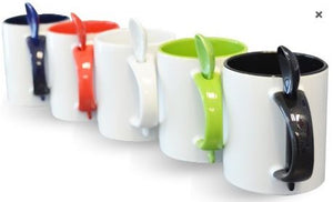 Taza con Cuchara Colores Sublimable